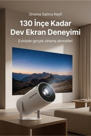 Resim SEYUWATCH Taşınabilir 130" inç Yansıtma Sinema Projeksiyon Cihazı Ev Sineması Dahili Android Perde Hediyeli 
