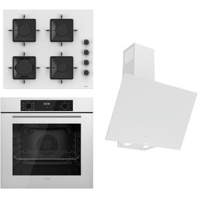 Resim Ferre FLOWART-SILENTART Serisi Beyaz Set (SS206 + QBL63CB +D078-SA ) - Emaye Izgara 