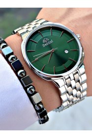 Resim Bentini Takvimli Erkek Kol Saati – Çelik Kordon, Su Geçirmez, 2 Yıl Garantili, Hediye Bileklik 