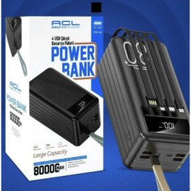 Resim Acl Mobıle Phone Accessorıes 80000 mAh / 4xusb / Dahili Lightning / Mikro / Type-C Kablolu LCD Güç Göstergeli Powerbank Pw-46 