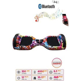 Resim Smart Balance Smartstore Desenli Smart Scooter Elektrikli Kaykay Hoverboard Grafiti Akıllı Denge Özellikli 