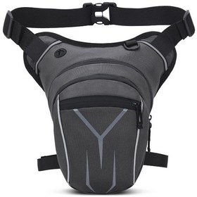 Resim Geeksen Motosiklet Düşürmeli Bel Bacak Çantası Yağmur Geçirmez Yansıtıcı Erkek Motosiklet Bel Koyu Gri 