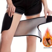Resim 1 Çift Polyester Uyluk Şekillendirici Wrap Erkekler ve Kadınlar İçin - Tüm Mevsimler İçin Örgü Kumaş Vücut Sauna Bel Eğitmeni, Çekme Kapatma, Geliştirilmiş Sauna Etkisi Bacak Şekillendirici 