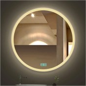 Resim Dnr-Mirror45 Cm Buğu Yapmayan Dokunmatik Tuşlu Kumlamalı Günışığı Ledli Yuvarlak Banyo Aynası 