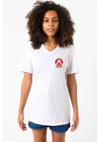 Resim Top Gun Wingman Beyaz Kadın V Yaka Tshirt Beyaz 