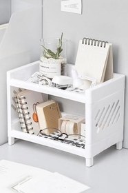 Resim Rotanev İki Katlı Banyo Mutfak Dolap İçi Düzenleyici Organizer Raf Çok Kullanışlı Raf Ünitesi 