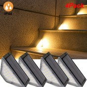 Resim 4 adet ANKRIYUL Güneş Enerjili LED Merdiven Işıkları - Dayanıklı Plastik, Yarı Gömme Montaj, Lityum Pil, Dış Mekan Bahçe Avlu Dekoru, Dış Mekan Aydınlatması | Modern Merdiven Aydınlatması | Güneş Enerjili Işıklar, Ev için Güneş Işıkları 