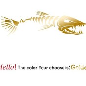 Resim Altın-m 28cmx95cm-sağ-büyük Balık Kılçığı lar Tekne Vücut Cruise Etiket Duvar Vinil Kapakları Gemi Eti 