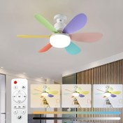 Resim 6-Blade Akıllı LED Tavan Fanı Işığı Uzaktan Kumanda/Saat/Anı Fonksiyonu ile, 3 Hız ve 3 Renk Modu (3000K-6500K Ayarlanabilir), E27/26 Soket Fan Işıkları, Uzaktan Kumanda, Yatak Odası, Mutfak, Banyo, Garaj, Ofis ve Mağaza için Tavan Fanı Işığı, Tavan Fanı Işık Aparatı, Çok Yönlü Aydınlatma, Şık Modern Tasarım, Uzaktan Kumandalı İşletim 