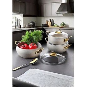 Resim Lavonni 6 Parça 3 Lü Granit Güveç Tencere Seti (18CM-20CM-22CM ) 