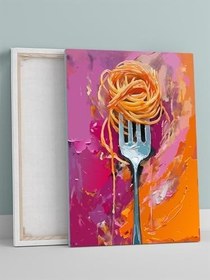 Resim Postermanya Pasta's Serenade, Makarnanın Senfonisi Ekspresyonizm Sanat Mutfak Kanvas Tablo - Tuval Tablo 