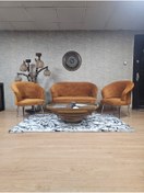 Resim SEVİNÇ MOBİLYA Takım Krom Kaplama Sivriltme Ayak Çay Seti Koltuk - Berjer , Balkon, Salon, Ofis 