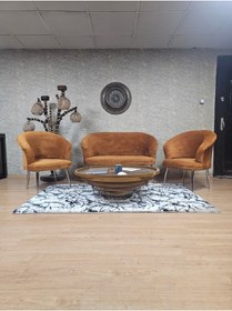 Resim SEVİNÇ MOBİLYA Takım Krom Kaplama Sivriltme Ayak Çay Seti Koltuk - Berjer , Balkon, Salon, Ofis 