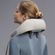 Resim 1/2 Adet Boyun & Omuz Masaj Aleti, Kaslar için 6D Shiatsu Derin Doku Masaj Cihazı, Isıtmalı Ergonomik Tasarım Ev/Ofis/Spor Salonu Kullanımı, Tüm Vücut Masaj Seti 