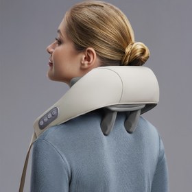 Resim 1/2 Adet Boyun & Omuz Masaj Aleti, Kaslar için 6D Shiatsu Derin Doku Masaj Cihazı, Isıtmalı Ergonomik Tasarım Ev/Ofis/Spor Salonu Kullanımı, Tüm Vücut Masaj Seti 