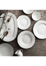 Resim Upplaga Yemek Takımı 18 Parça Rustik-porselen Beyaz Renk Beyaz 