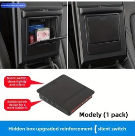 Resim Dashanshop Tesla Model Y 2021-2024 Konsol Organizer Saklama Kutusu Siyah 