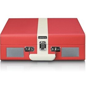 Resim Lenco TT-110RDWH Dahili Hoparlörlü Bluetoothlu Çantalı Kırmızı Pikap 