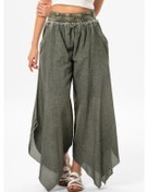 Resim Güzide Şile Bezi Lastikli Simetrik Paça Yazlık Şalvar Haki Hk-haki Haki 