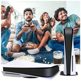 Resim Fochsia Ps5 Oyun Diski Kapak Karbon Fiber Koruma Filmi Siyah 