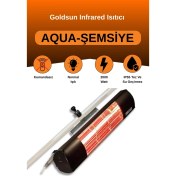 Resim Aqua 2000 Watt GSU20 Şemsiye Tip Kumandasız Suya Dayanıklı Elektrikli Infrared Isıtıcı-Siyah 