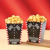 Resim 10 adet Siyah ve Beyaz Çekili Bayrak Tasarımı ile Yarış Temalı Kağıt Popcorn Kutuları - Doğum Günü Partileri, Gençler Duşları, Düğünler, Yıldönümler için Mükemmel - Renkli Parti Hediyeleri ve Dekorasyonlar, Parti Malzemeleri ve Aksesuarları 