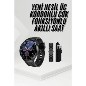 Resim MiraLive Amoled Ekran Metal Deri Silikon Kordonlu Uyku ve Sağlık Takibi 