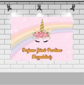 Resim Unicorn Konsepti Doğum Günü 70X100 Cm Unicorn Doğum Günü Konsep 
