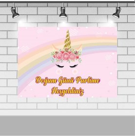 Resim Unicorn Konsepti Doğum Günü 70X100 Cm Unicorn Doğum Günü Konsep 
