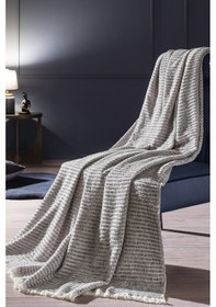 Resim Puffy Timya Koltuk Şalı Örtüsü - Gri 