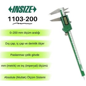 Resim İnsize 1103-200 Dijital Kumpas 0-200mm Absolute 