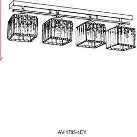Resim Avonni AV-60230-4EY Eskitme Kaplama Modern Avize E27 Metal Kristal 80x15cm 