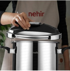Resim Nehir Silver Matik Paslanmaz Çelik 5 Litre Düdüklü Tencere 