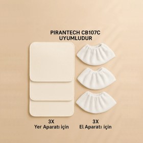 Resim Kleen Pirantech Cb-107c Buharlı Temizlik Makinesi Yedek Mop Bezi Aparat Seti 