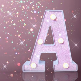 Resim 1 adet Pembe LED Alfabe Harf Işık Dekoru - Düğünler, Doğum Günleri, Noel Partileri ve Ev Dekoru için Sıcak Parlayan Gece Dekoru, Pil ile Çalışır (Piller Dahil Değildir), Anahtar Kontrolü, Plastik Malzeme, Masaüstü Montajı, Ev Dekoru Işıkları | Parlayan Harf Dekoru | Plastik LED Işıklar, Yatak Odası için LED Işıklar 