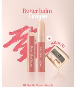Resim Kremsikalem Şeklinde Renkli Dudak Balmı & Kalemtıraş Clıo Butter Balm Crayon 009 Gentle Cream Peach 09 