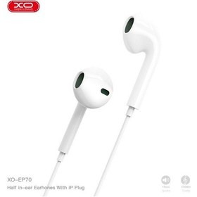 Resim Xo Ep70 Apple Uyumlu iPhone Mikrofonlu Kulak İçi Kulaklık - Ses Kontrollü Beyaz Kablolu Kulaklık Şeffaf 