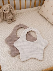 Resim lalin Bebek Önlüğü 8 Katlı Yıldız Desen 2'li Set 