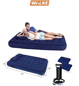 Resim Walke 2200 Double Çift Kişilik Şişme Yatak Seti (2 Yastık - Pompa Dahil) 191x137x22 CM 