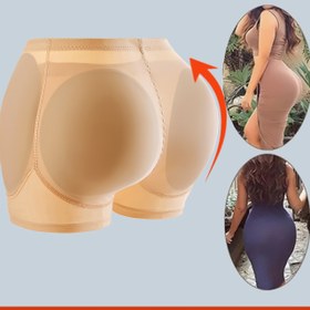 Resim 1 adet Kadın Şekillendirme Şortu, Çıkarılabilir Pedler, Yüksek Bel, Göbek Kontrolü, Örgü Kumaş, Polyester, Düz Renk, Tanga Stili, Elbise Altında Görünmez, Popo Kaldırıcı, Güzellendirici Çamaşır 
