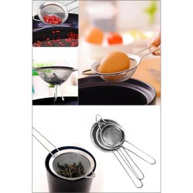 Resim Çelik 3 Boy Çay Süzgeçi 3'lü Süzgeç Gri 