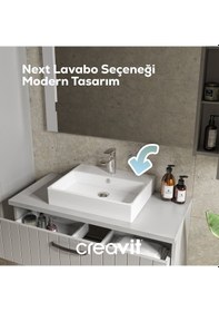Resim Creavit Next Tezgah Üzeri Kare Lavabo 50 50 Cm Beyaz Nx255-00cb00e-0000 