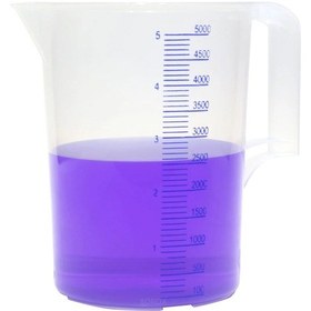 Resim Borox Kulplu Plastik Beher Mavi Skala Ölçü Kabı 5 L 