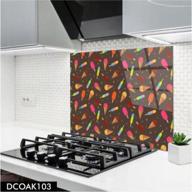 Resim Cam Ocak Arkası Koruyucu | Dondurma Desenli 