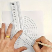 Resim Çok Fonksiyonlu Katlanabilir Geometrik Çizim Cetveli - ABS Malzeme, Şarj Edilmez, 0.01 Hassasiyet - Okul Ofis Çizimleri için Açı Ölçümü ile Matematiksel Çizgi Dairesel Geometri Şablonu 