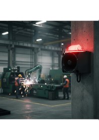 Resim Mesan Endüstriyel Led Işıklı Siren Siyah Gövde 14-24vdc Ms 3050.1.12.14-30vdc 