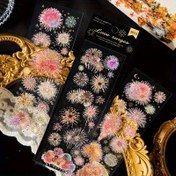 Resim 3 Şerit Vintage Fırtına Çıkartma Stickerleri - Çok Renkli Parıltılı Düzensiz Şekiller, Kendinden Yapışkan Plastik Etiketler, Çöp Günlükleri, El Sanatları ve Süslemeler için | Fırtına Tasarımı | Parlak Bitiş 