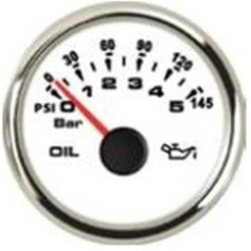 Resim Sealux Yağ Basınç Göstergesi 0-5Bar Ø52Mm Beyaz 12-24V Beyaz 