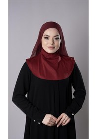 Resim Hürrem Bone Bordo Pratik Hazır Geçmeli Şal Şifon Kumaş Hijab Bone 3009 16 