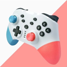 Resim Mavi-kırmızı-anahtar Kablosuz Oyun Denetleyicisi Ns Gamepad, Uyandırma Fonksiyonlu, Titreşimli Tek Tıklamayla Uyandırma Fonksiyonu, 